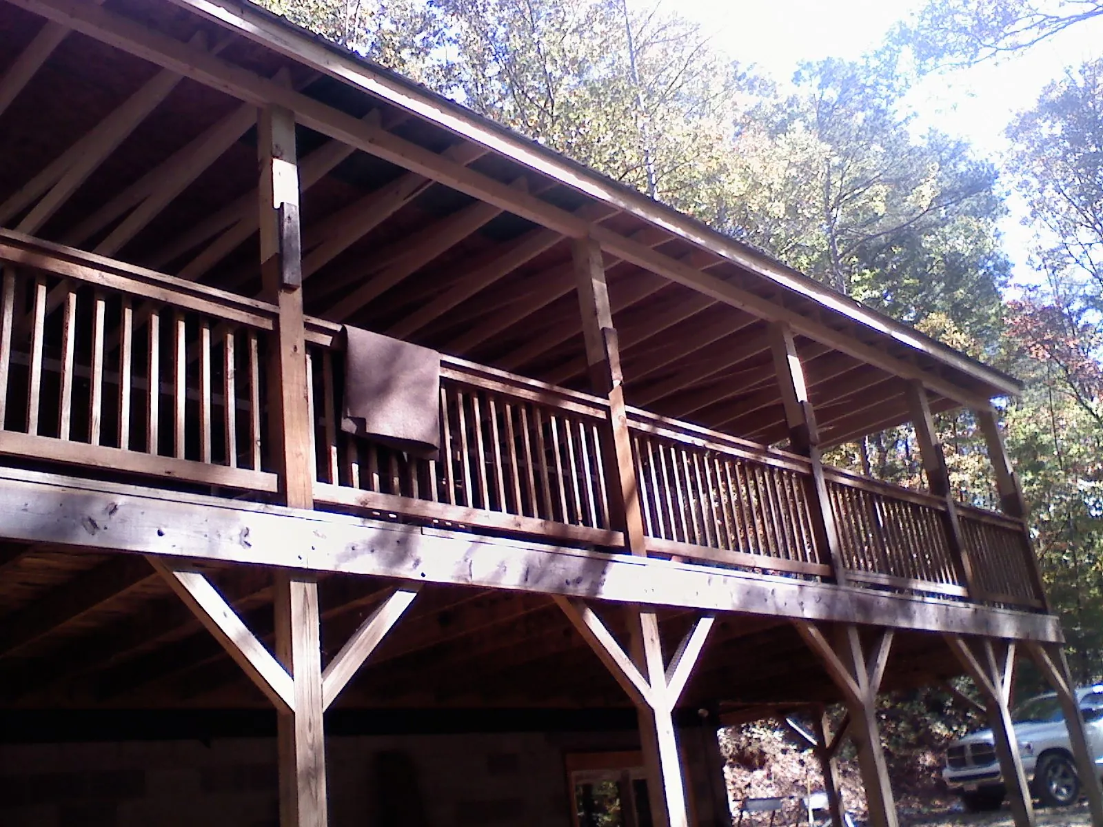 Timber framing under a new elevated porch and deck — Roof Leak Repair in Bell by Roofing Brothers